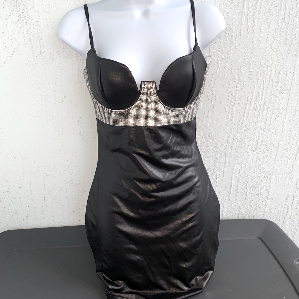 Black Leather FashionNova Dress